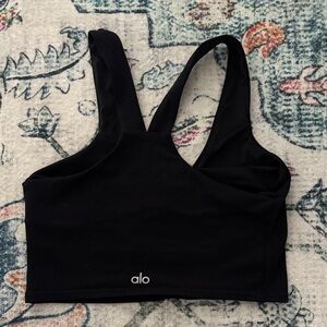 ALO Yoga Black Cross-Back Sports Bra